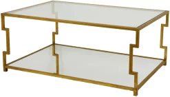 Zeugma Imports Gold Rectangular Coffee Table