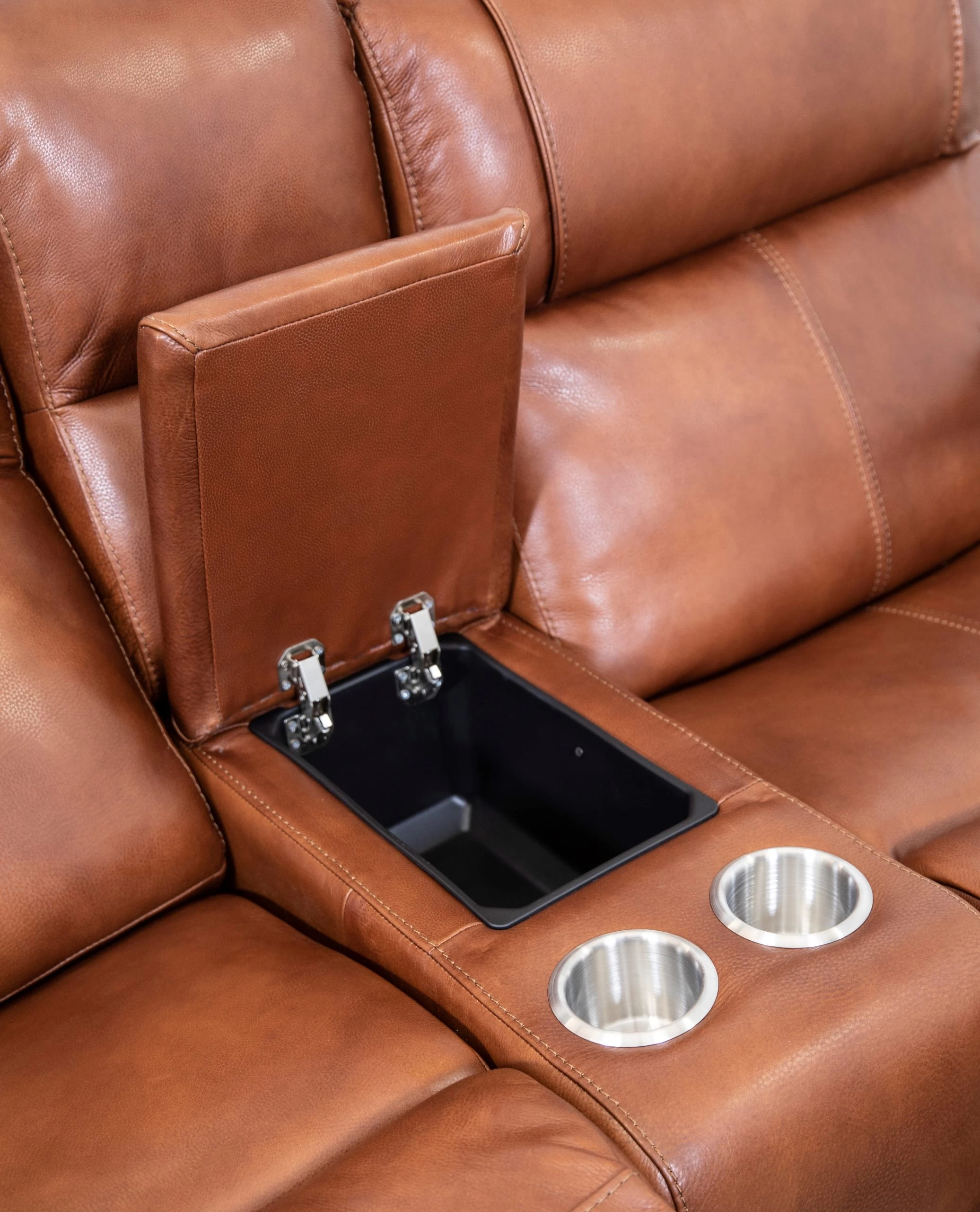 Hi-Rock Home Teton Trail Leather Power Triple Reclining Console Loveseat 5 Hi-Rock Home Teton Trail Leather Power Triple Reclining Console Loveseat - Image 5