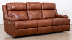 Hi-Rock Home Teton Trail Leather Power Triple Reclining Sofa