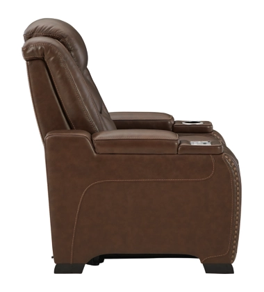 Signature Design By Ashley® The Man-Den Mahogany Leather Power Recliner 4 Signature Design By Ashley® The Man-Den Mahogany Leather Power Recliner - Image 4