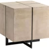 Crestview Collection Bengal Manor Nickel And Acacia Wood White Wash Finish Rectangle Squares End Table