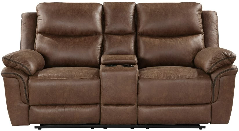 New Classic® Home Furnishings Ryland Brown Console Loveseat With Dual Recliner 2 New Classic® Home Furnishings Ryland Brown Console Loveseat With Dual Recliner - Image 2