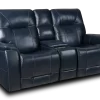 Moto Motion Kingston Ocean Leather Power Reclining Console Loveseat