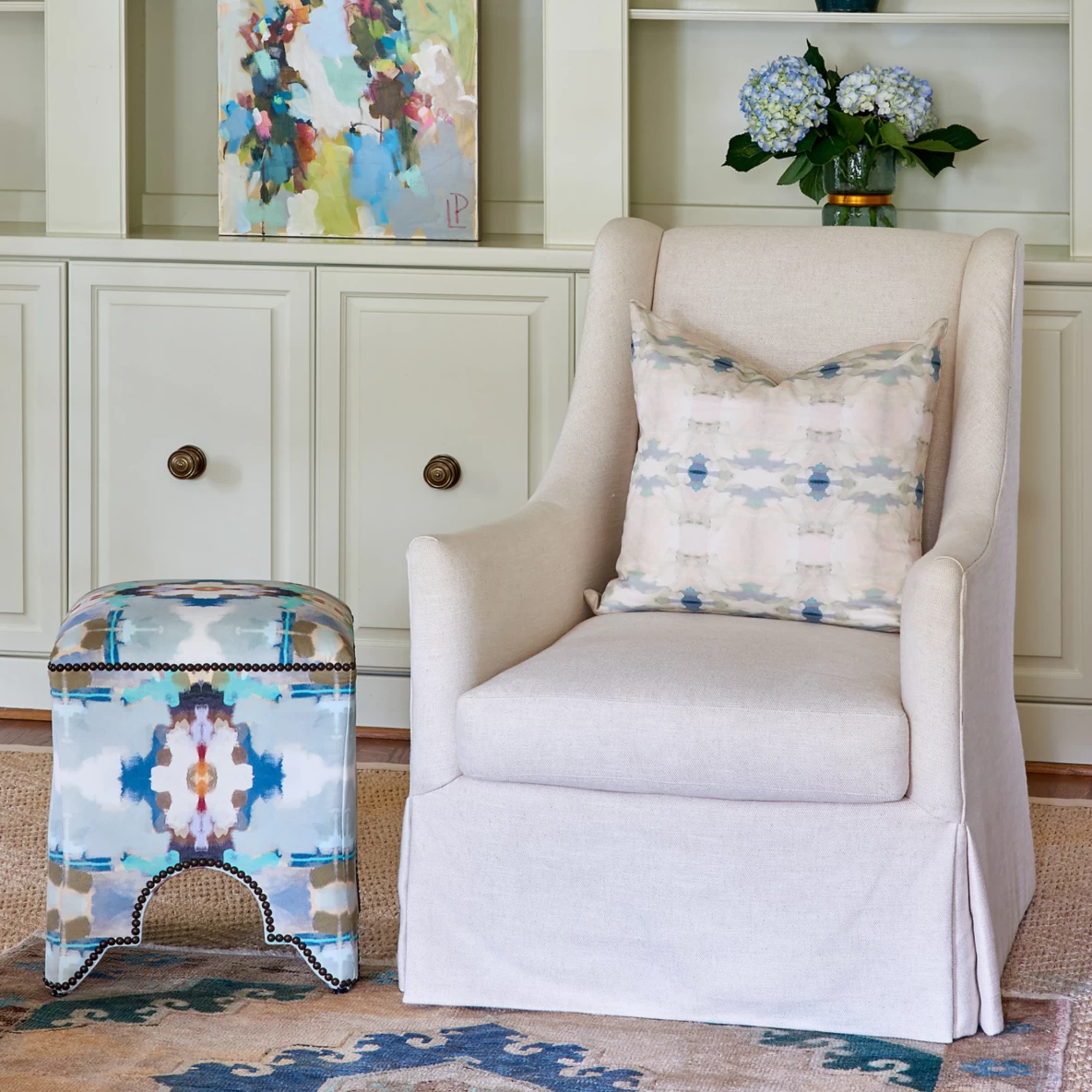 Laura Park Designs Coral Bay Pale Blue 22" X 22" Throw Pillow 3 Laura Park Designs Coral Bay Pale Blue 22" X 22" Throw Pillow - Image 3