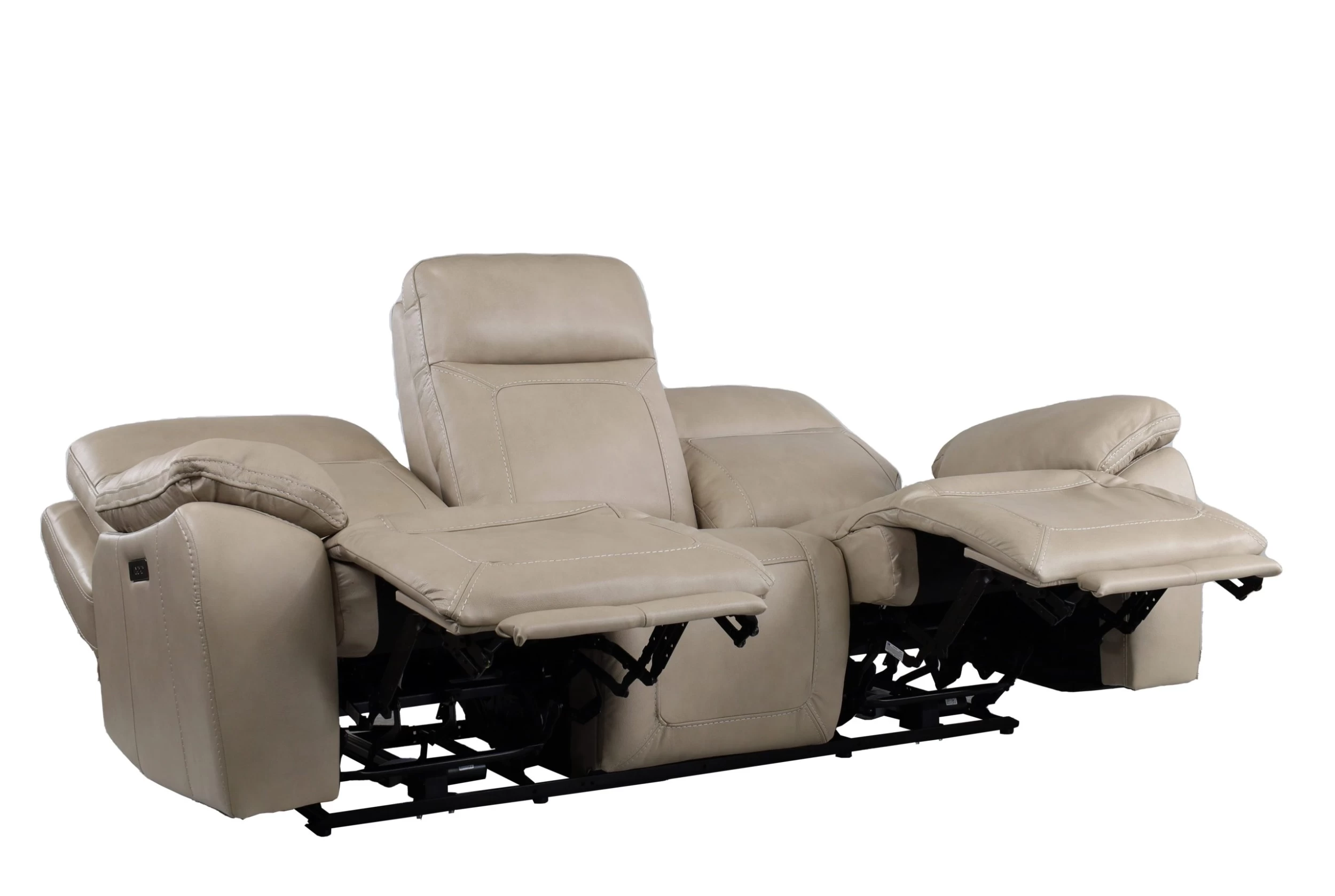 Man Wah Ivory Leather Power Zero Gravity Reclining Sofa 11 Man Wah Ivory Leather Power Zero Gravity Reclining Sofa - Image 11