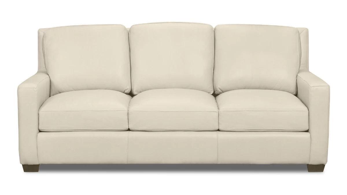 USA Premium Leather Furniture 6350 Pebble Bone All Leather Sofa 2 USA Premium Leather Furniture 6350 Pebble Bone All Leather Sofa - Image 2