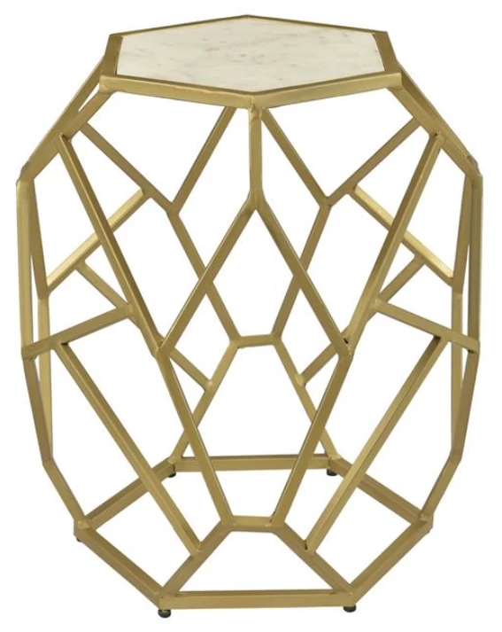 Coast2Coast Home™ Gold/White Accent Table 2 Coast2Coast Home™ Gold/White Accent Table - Image 2