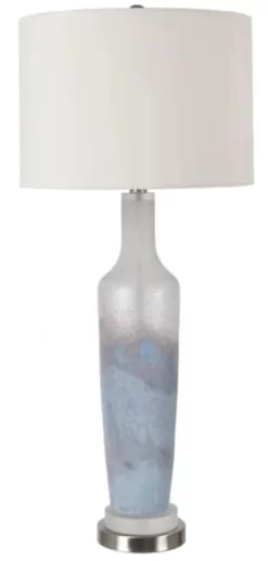 Crestview Collection Hallett Bottle Brushed Nickel/Soft Pastel Layers Table Lamp