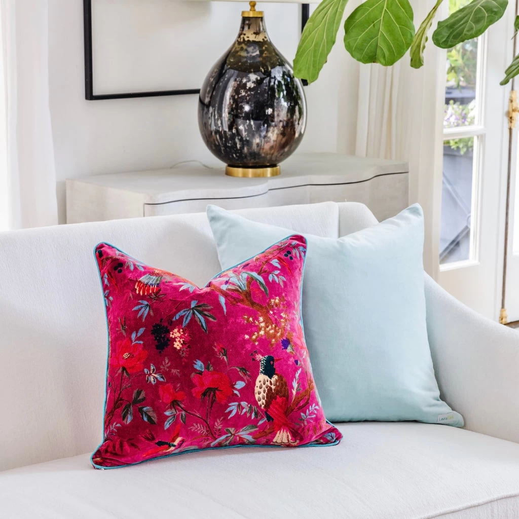 Laura Park Designs Magenta 20 X 20 Rajmahal Velvet Pillow 3 Laura Park Designs Magenta 20 X 20 Rajmahal Velvet Pillow - Image 3