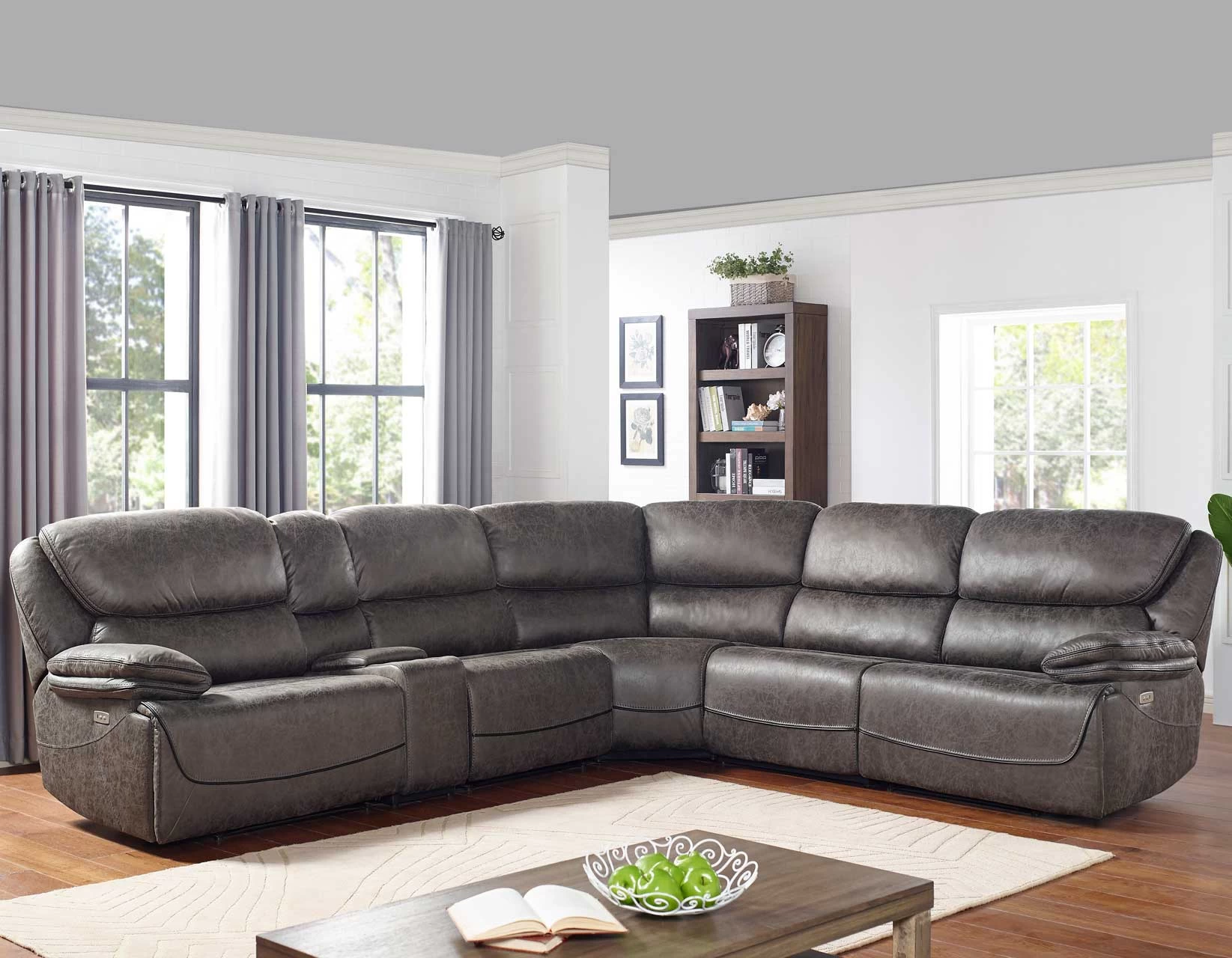 Steve Silver Co.® Plaza Smoked Grey 6-Piece Power Reclining Sectional 7 Steve Silver Co.® Plaza Smoked Grey 6-Piece Power Reclining Sectional - Image 7
