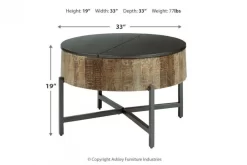 Signature Design By Ashley® Nashbryn Gray/Brown Round Coffee Table -Furniture comprehensive store 41fea5ef 784b 40bf a513 173e323e0cfa
