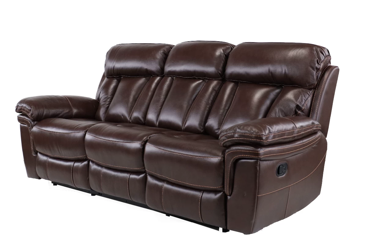Man Wah Brown Leather Reclining Sofa 8 Man Wah Brown Leather Reclining Sofa - Image 8