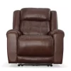 Man Wah Walnut Leather Power Recliner