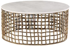 Alder & Tweed Furniture Company Lars Brass/White Coffee Table