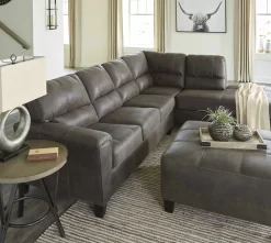 Signature Design By Ashley® Navi 2-Piece Smoke Left-Arm Facing Sectional With Chaise -Furniture comprehensive store 4424b661 7ef9 4f4f b422 9d73f6b15424