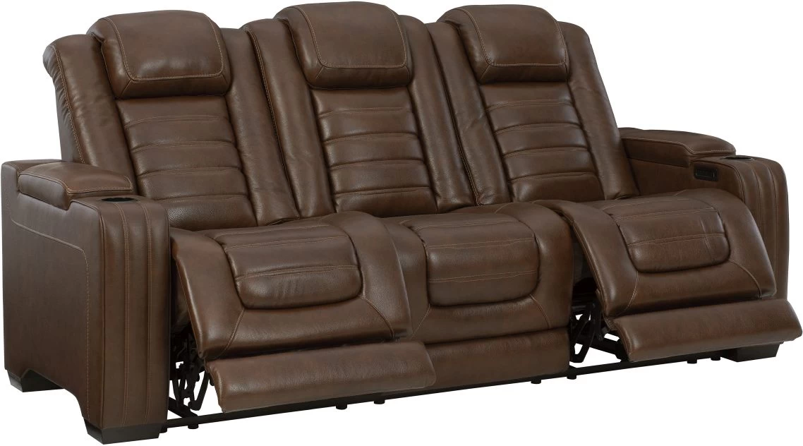 Signature Design By Ashley® Backtrack Chocolate Leather Power Reclining Sofa With Adjustable Headrest 3 Signature Design By Ashley® Backtrack Chocolate Leather Power Reclining Sofa With Adjustable Headrest - Image 3