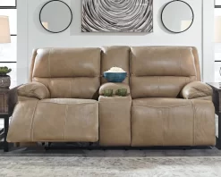 Signature Design By Ashley® Ricmen Putty Leather Power Reclining Loveseat With Adjustable Headrest -Furniture comprehensive store 47395e7a 1851 4985 bf08 e0381f3c54ca