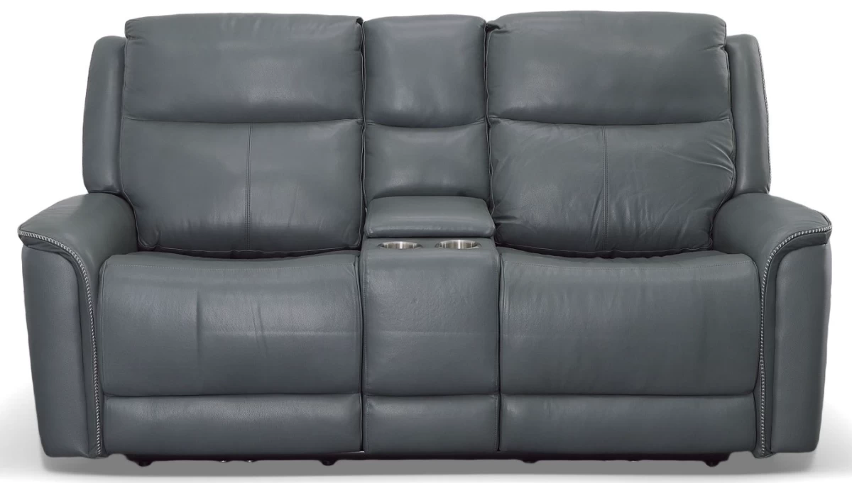 Hi-Rock Home Rainer Leather Power Reclining Console Loveseat 1 Hi-Rock Home Rainer Leather Power Reclining Console Loveseat