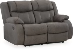 Signature Design By Ashley® First Base Gunmetal Reclining Loveseat