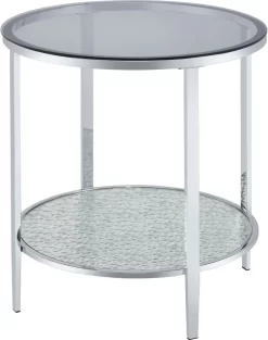 Steve Silver Co. Frostine Crome/Gray End Table