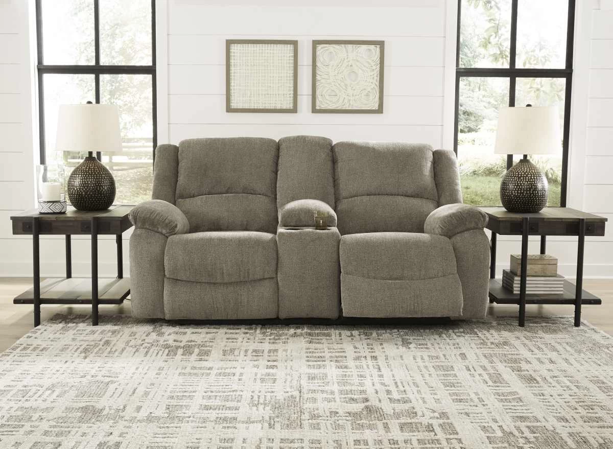 Signature Design By Ashley® Draycoll Pewter Double Reclining Loveseat With Console 7 Signature Design By Ashley® Draycoll Pewter Double Reclining Loveseat With Console - Image 7