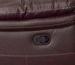 Man Wah Brown Leather Gliding Reclining Console Loveseat -Furniture comprehensive store 4af02da5 d0a4 4b19 bf02 bf2ea842b340