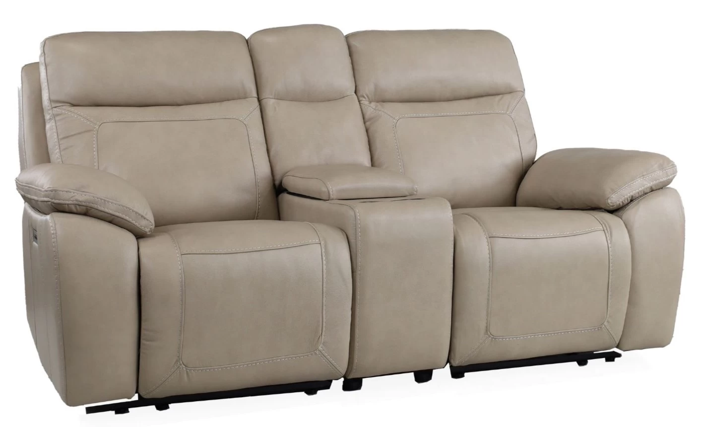 Man Wah Ivory Leather Power Zero Gravity Reclining Console Loveseat 1 Man Wah Ivory Leather Power Zero Gravity Reclining Console Loveseat