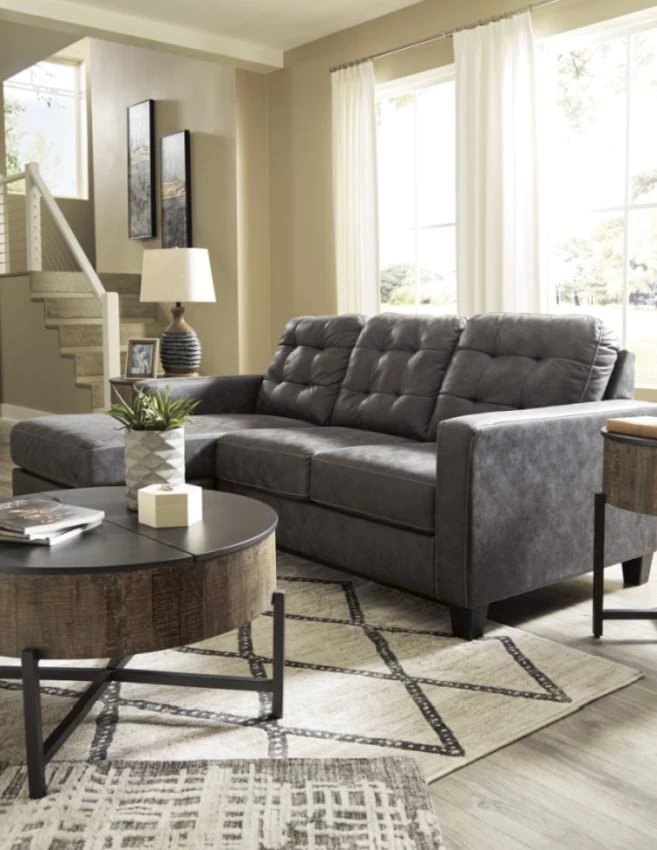 Benchcraft® Venaldi Gunmetal Sofa Chaise Queen Sleeper 4 Benchcraft® Venaldi Gunmetal Sofa Chaise Queen Sleeper - Image 4