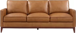 Leather Italia USAâ„¢ Georgetowne Newport Camel All Leather Sofa