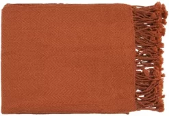 Surya Turner Burnt Orange 50"x60" Throw Blanket