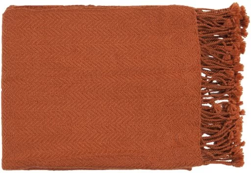 Surya Turner Burnt Orange 50"x60" Throw Blanket 1 Surya Turner Burnt Orange 50"x60" Throw Blanket