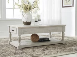Signature Design By Ashley® Shawnalore Whitewash Coffee Table -Furniture comprehensive store 521b1772 56a1 4061 bf1a e1c4b62dd539