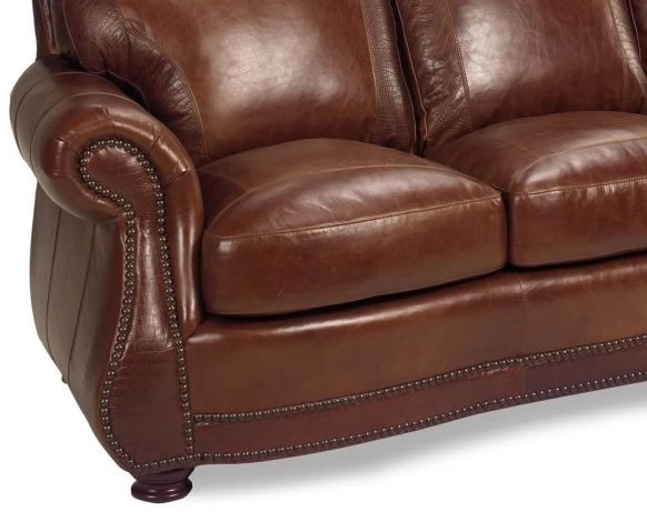 USA Premium Leather Furniture 9055 Brandy Gator All Leather Sofa 3 USA Premium Leather Furniture 9055 Brandy Gator All Leather Sofa - Image 3