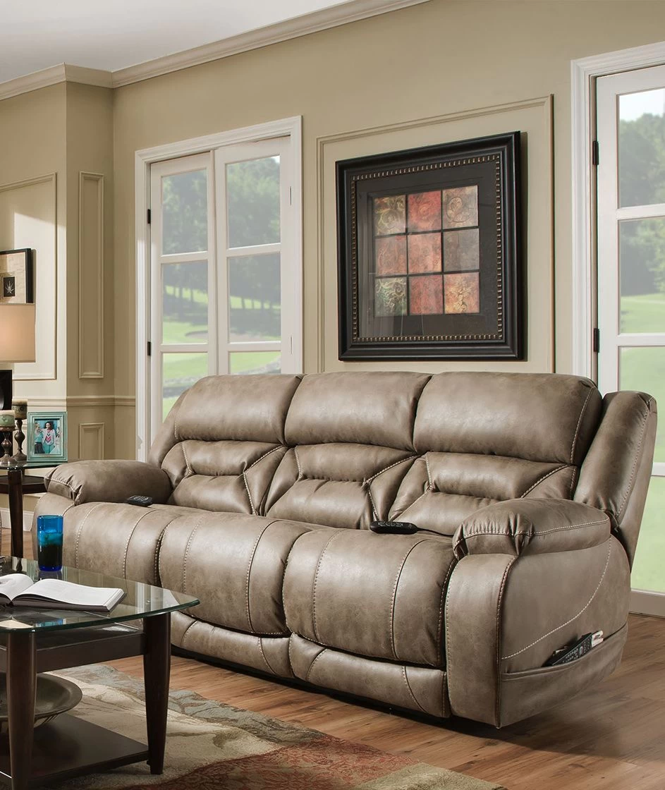 HomeStretch Double Reclining Power Sofa 3 HomeStretch Double Reclining Power Sofa - Image 3