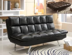 Crown Mark Sundown Black Adjustable Sofa -Furniture comprehensive store 5250 bk