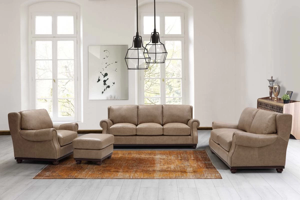 Leather Italia™ Georgetowne Tilton Beige Sofa 5 Leather Italia™ Georgetowne Tilton Beige Sofa - Image 5