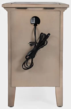 Jofran Inc. Rustic Shores Dark Brown Power Chairside Table -Furniture comprehensive store 52eba1f6 61da 4105 9637 beb7284e8fc2