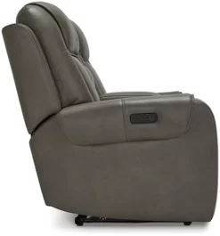 Signature Design By Ashley® Card Player Smoke Power Reclining Loveseat -Furniture comprehensive store 54c97269 10b6 427f bfb4 26f8b79afd2a