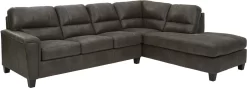 Signature Design By Ashley® Navi 2-Piece Smoke Left-Arm Facing Sectional With Chaise