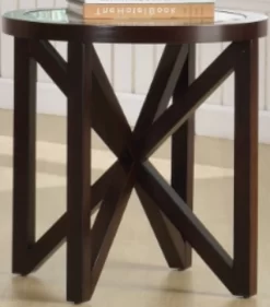 Crown Mark Cole 3-Piece Brown/Clear Living Room Table Set -Furniture comprehensive store 56a34d93 228e 40c9 951f 96633b08fc85