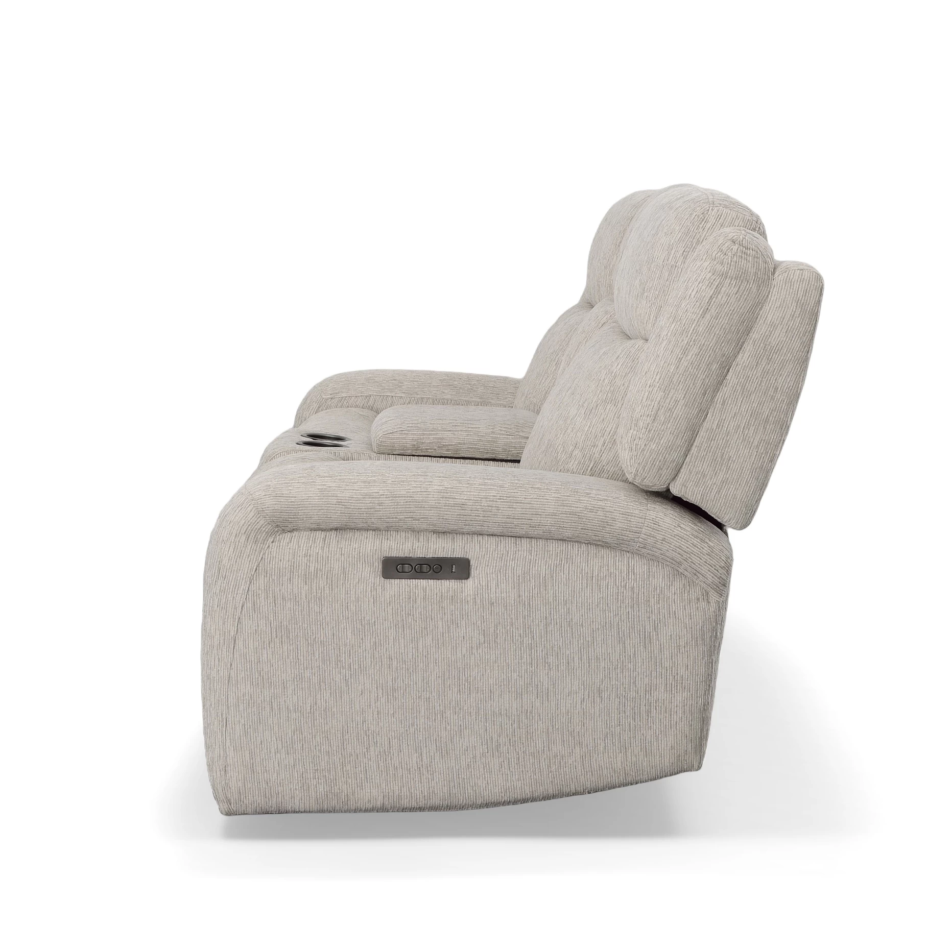 Man Wah Taupe Power Reclining Loveseat With Console 3 Man Wah Taupe Power Reclining Loveseat With Console - Image 3