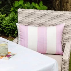 Laura Park Designs Versailles Stripe Aqua 14" X 20" Outdoor Pillow -Furniture comprehensive store 58aca077 5a31 472f adb3 0a38894fcb6e