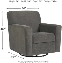 Ashley® Alcona Charcoal Swivel Glider Accent Chair 11 Ashley® Alcona Charcoal Swivel Glider Accent Chair -Furniture comprehensive store 59ca2003 abc6 48e2 8009 8ef41178e49f