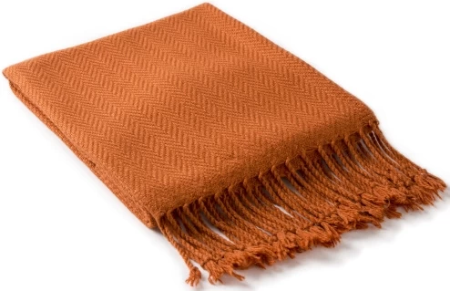 Surya Turner Burnt Orange 50"x60" Throw Blanket 2 Surya Turner Burnt Orange 50"x60" Throw Blanket - Image 2