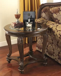 Signature Design By Ashley® Norcastle Dark Brown Round End Table -Furniture comprehensive store 5b959b85 a09c 4982 a624 9c64f8cc78de