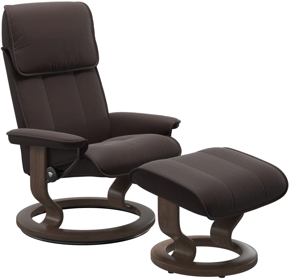 Stressless® By Ekornes® Admiral Large All Leather Chocolate Chair With Footstool 1 Stressless® By Ekornes® Admiral Large All Leather Chocolate Chair With Footstool