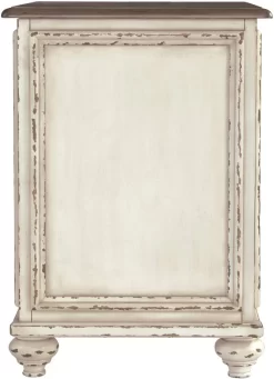Signature Design By Ashley® Realyn White/Brown Cabinet Door Chairside End Table -Furniture comprehensive store 5ceb9e6c ca26 4bbc 85b8 a39c00779c25