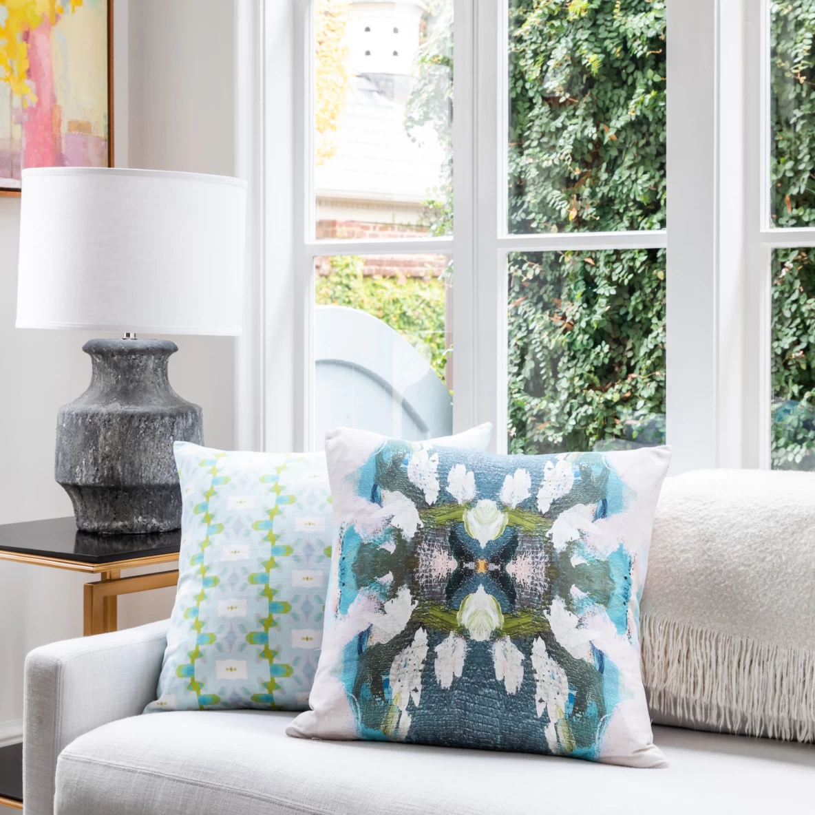 Laura Park Designs Peacock Blue 22" X 22" Throw Pillow 2 Laura Park Designs Peacock Blue 22" X 22" Throw Pillow - Image 2