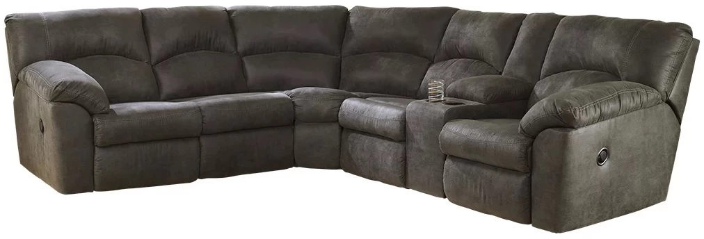 Signature Design By Ashley® Tambo 2-Piece Pewter Reclining Sectional 1 Signature Design By Ashley® Tambo 2-Piece Pewter Reclining Sectional