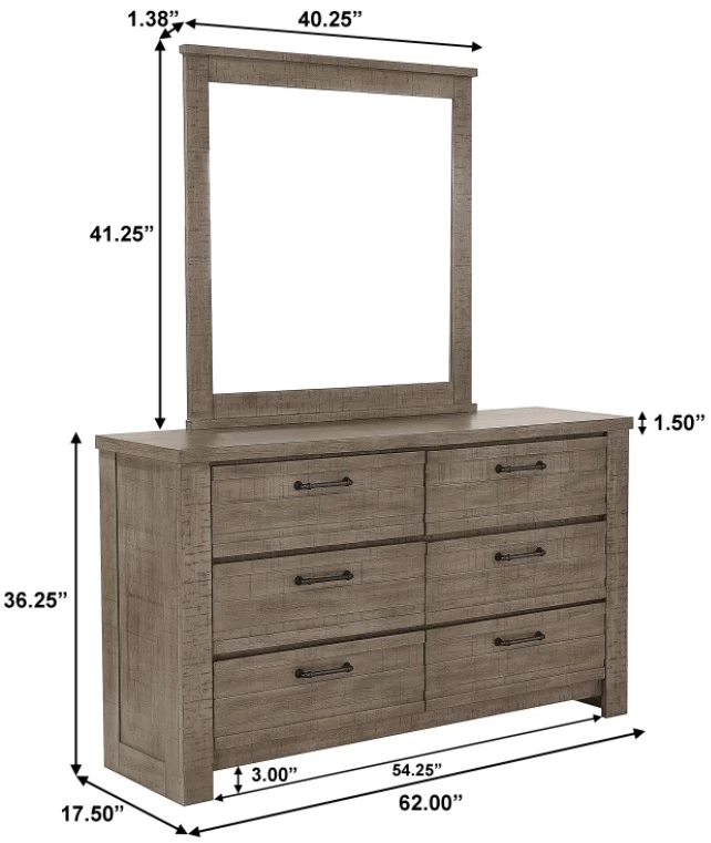 Samuel Lawrence Furniture Ruff Hewn Gray Brown Bedroom Mirror 7 Samuel Lawrence Furniture Ruff Hewn Gray Brown Bedroom Mirror - Image 7